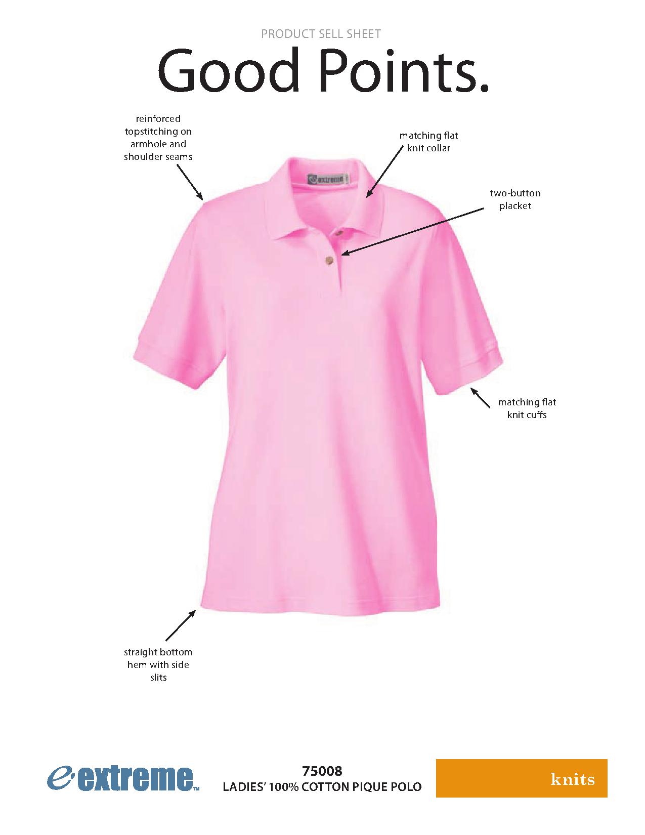 Ash City Pique 75008 - Ladies' 100% Cotton Pique Polo