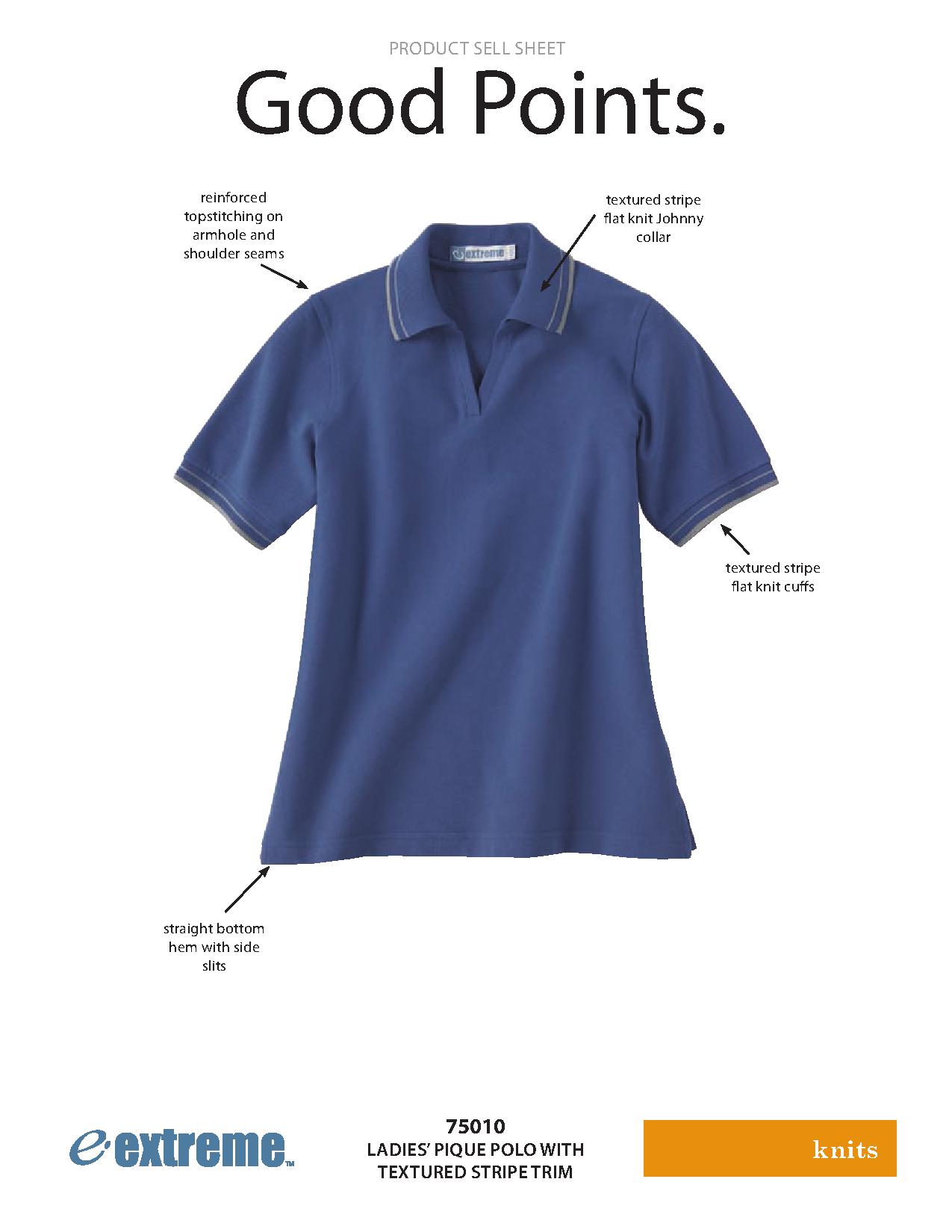 Ash City Pique 75010 - Ladies' Pique Polo With Textured Stripe Trim