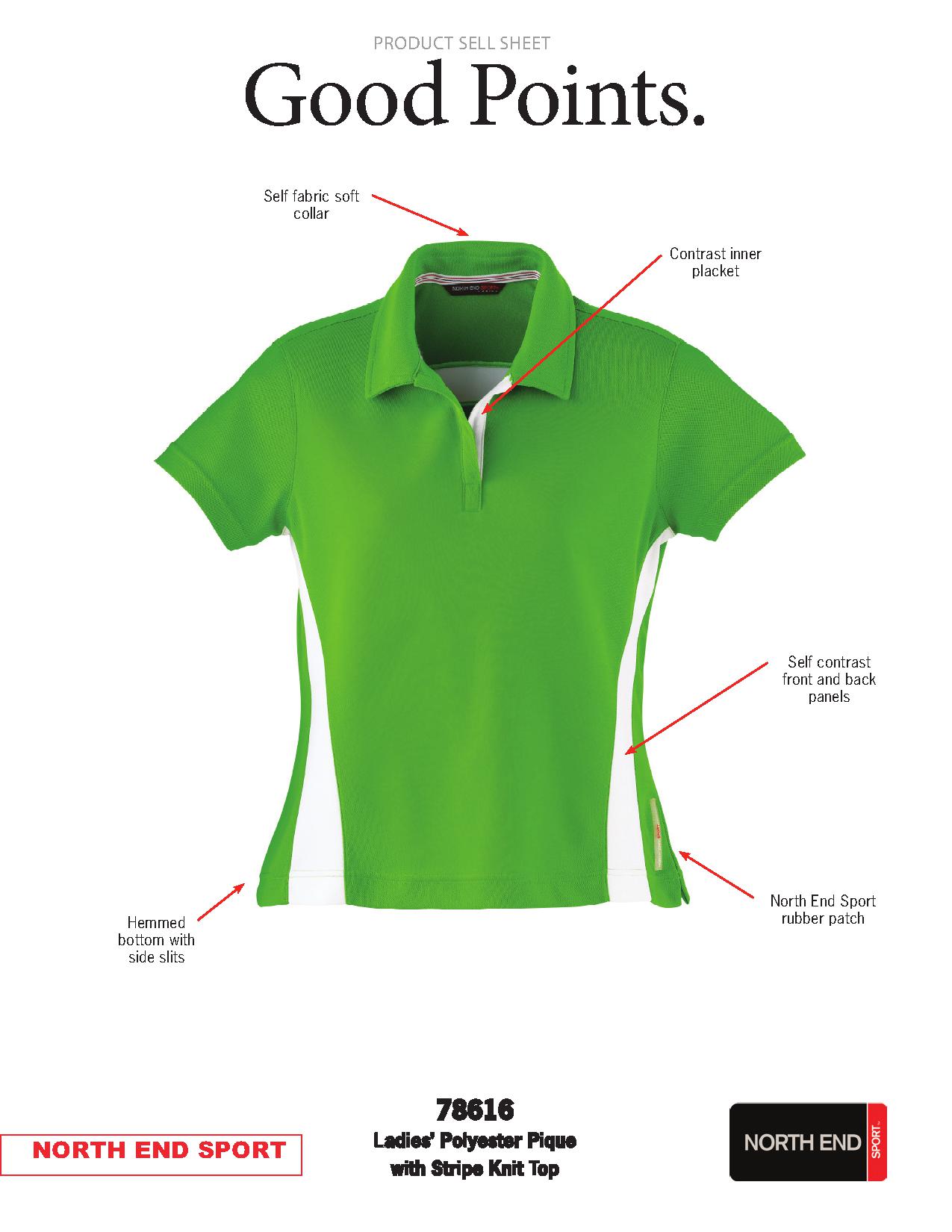 Ash City Pique 78616 - Ladies' Polyeter Pique Polo With Stripe