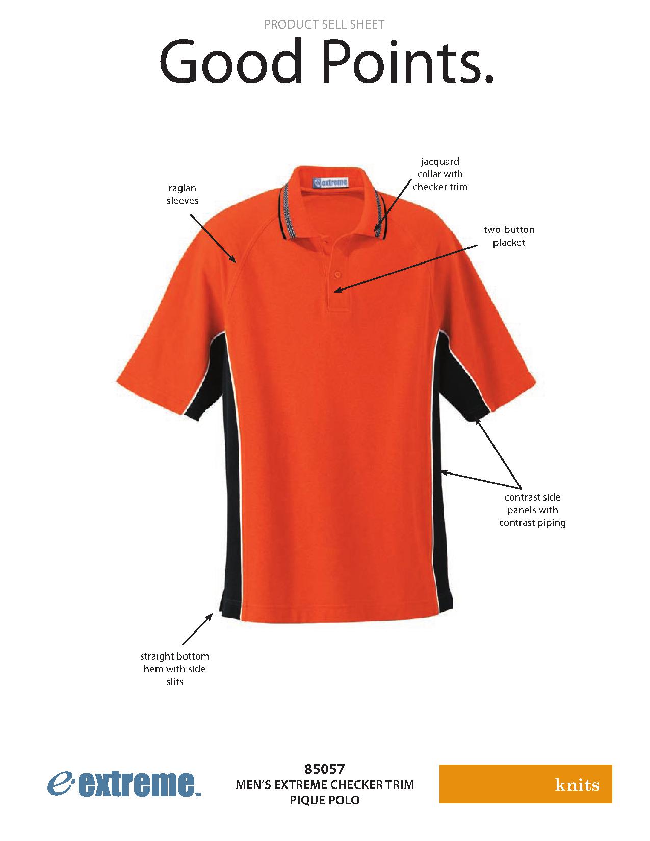 Ash City Pique 85057 - Men's Checker Trim Pique Polo