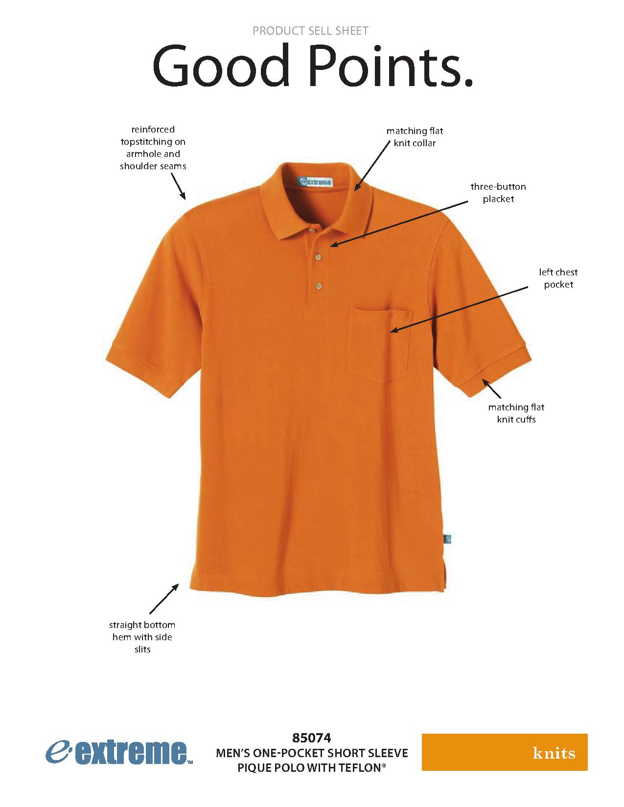 Ash City Pique 85074 - Men's One-Pocket Short Sleeve Pique Polo Polo With Teflon