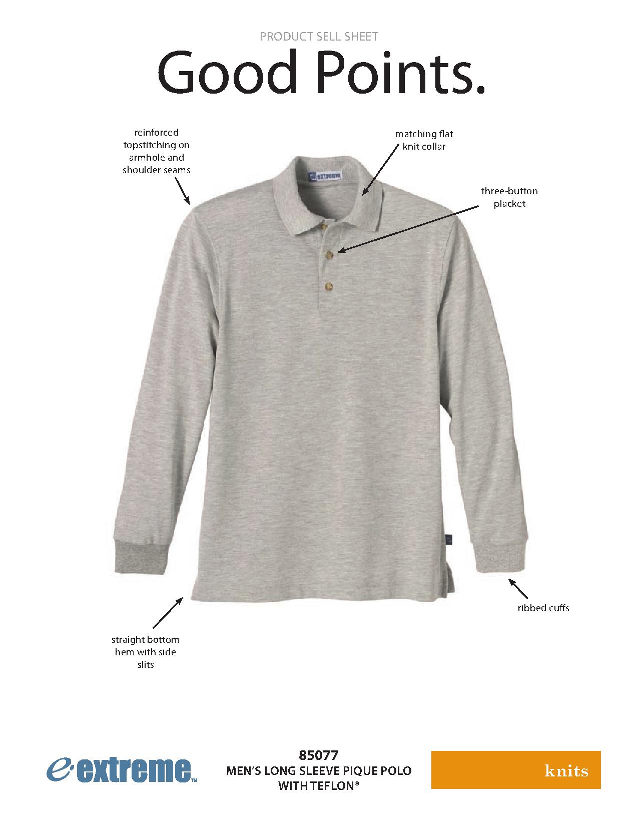 Ash City Pique 85077 - Men's Long Sleeve Extreme Pique Polo With Teflon