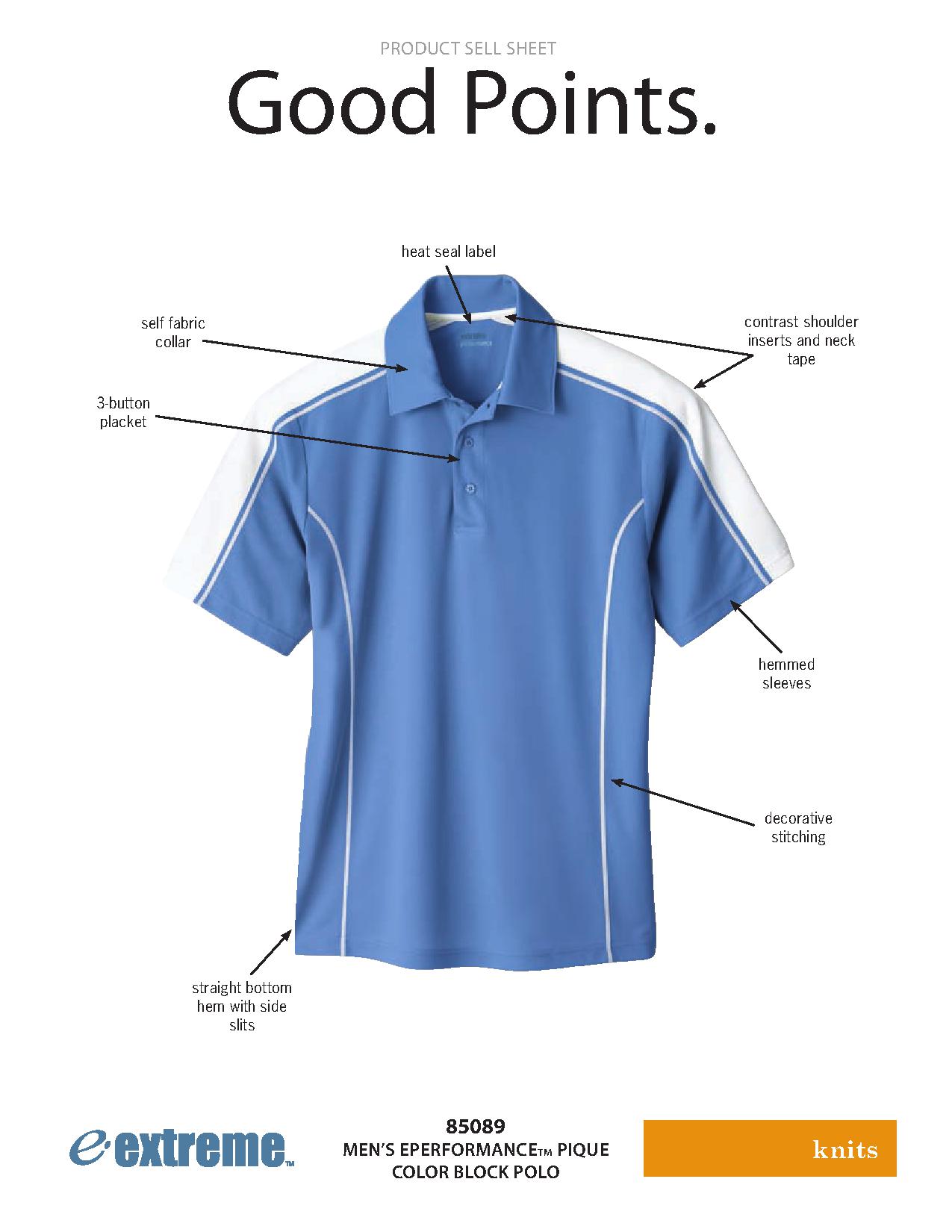 Ash City Pique 85089 - Men's Eperformance Pique Color-Block Polo