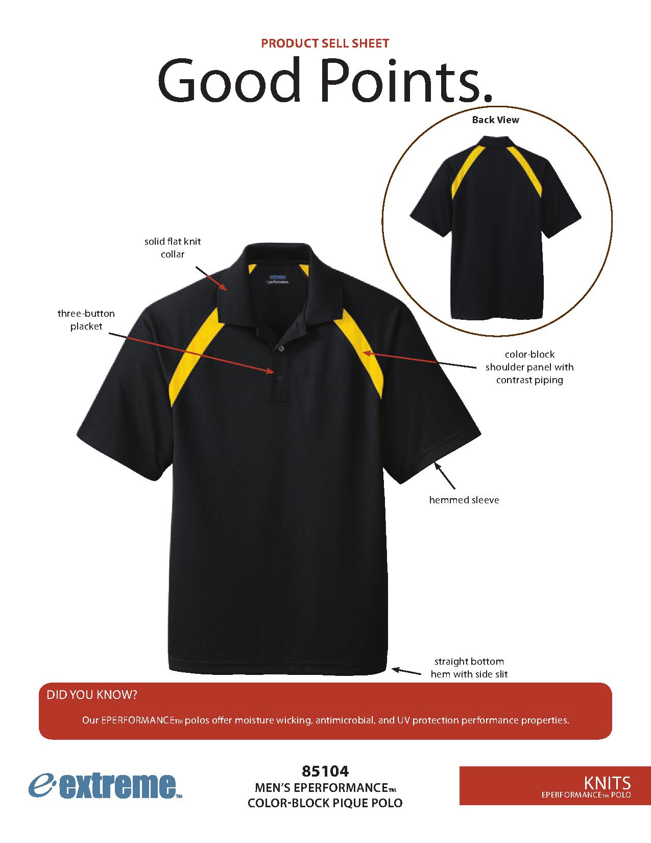 Ash City Pique 85104 - Men's Eperformance Color-Block Polo