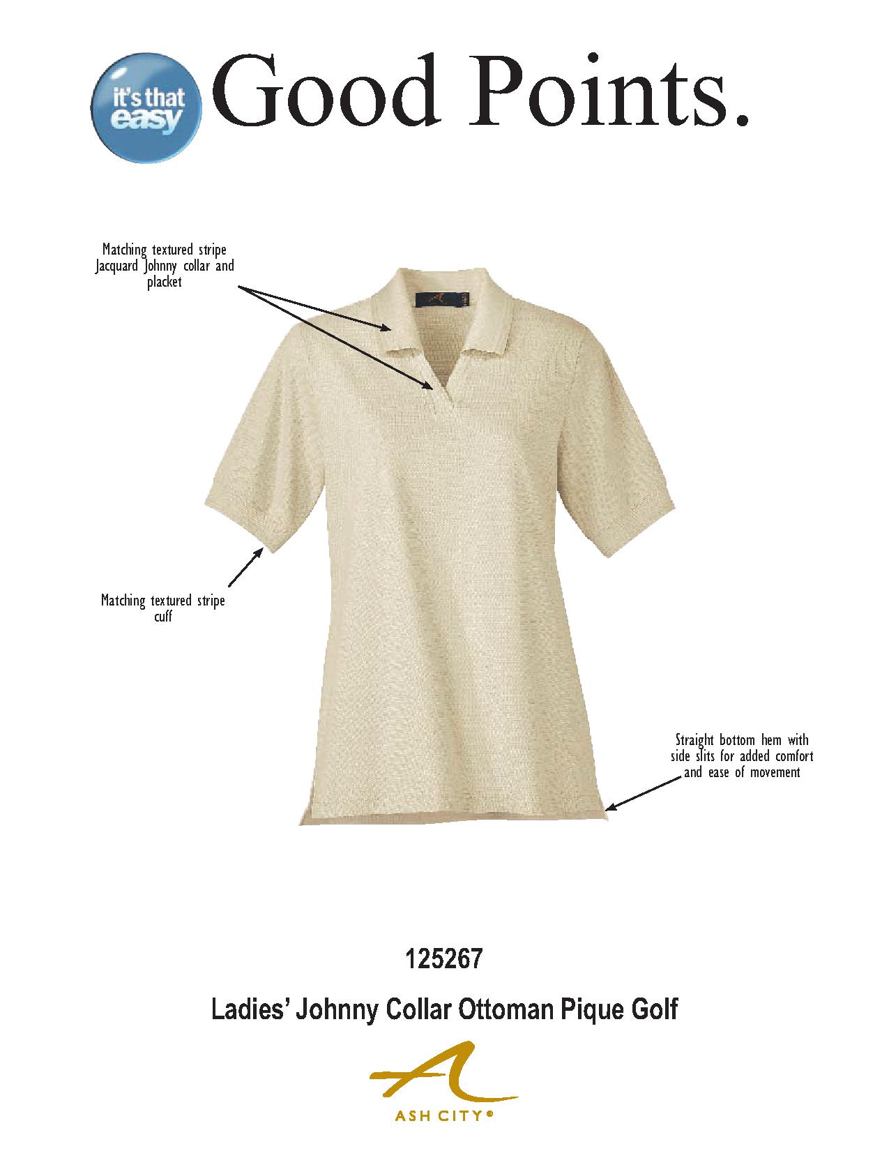 Ash City Textured 125267 - Ladies' Johnny Collar Ottoman Polo