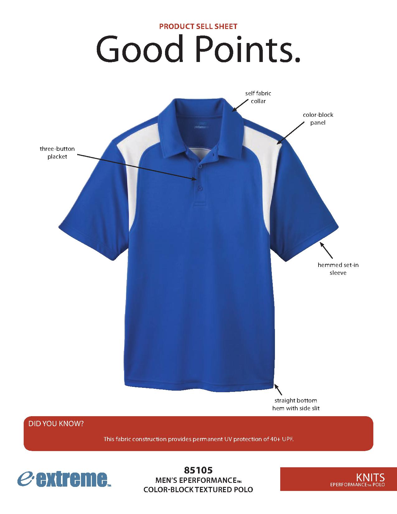 Ash City Textured 85105 - Men's Eperformance Color-Block Textured Polo