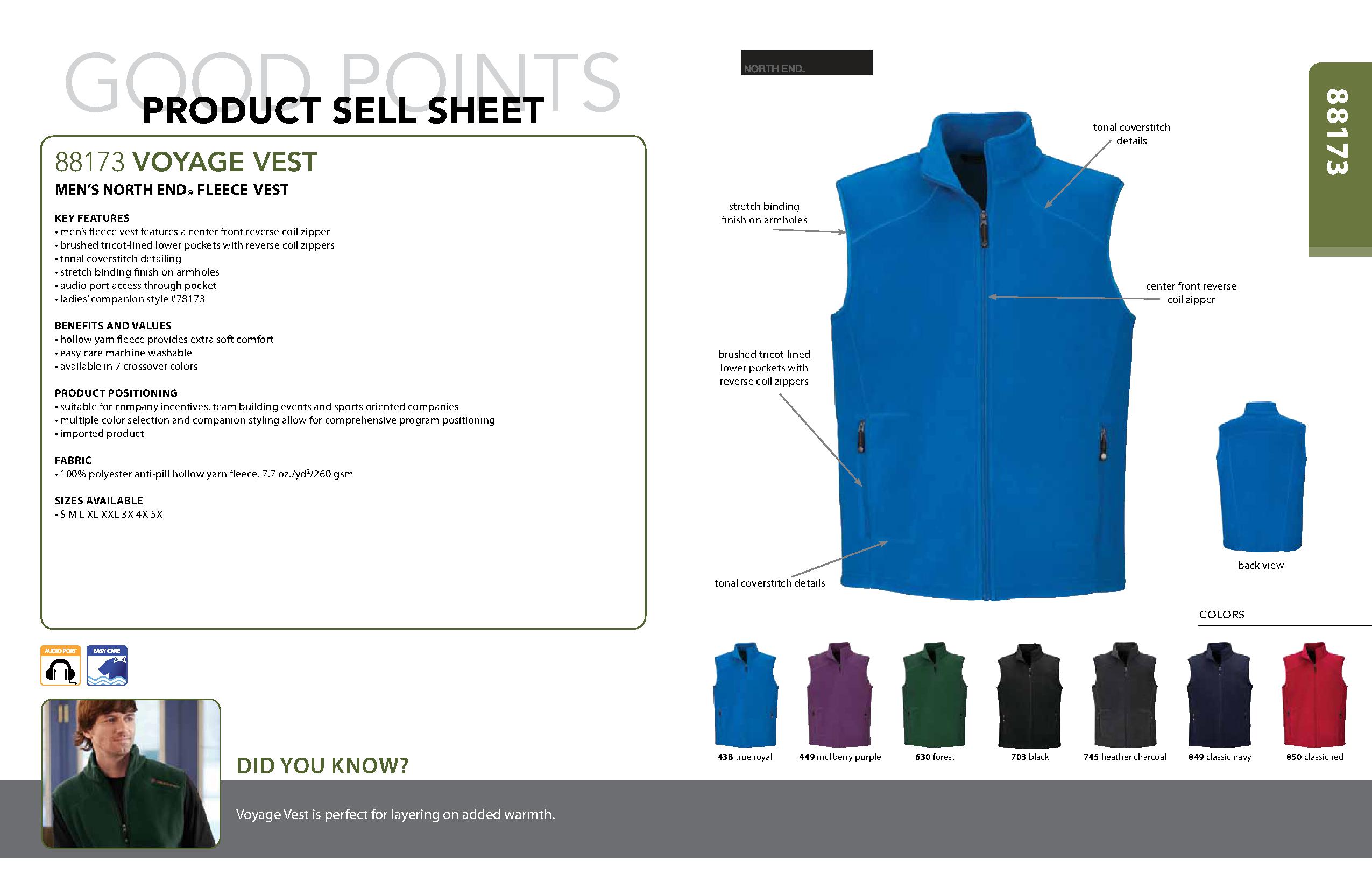 Ash City Vests 88173 - Voyage Men's Fleece Vest