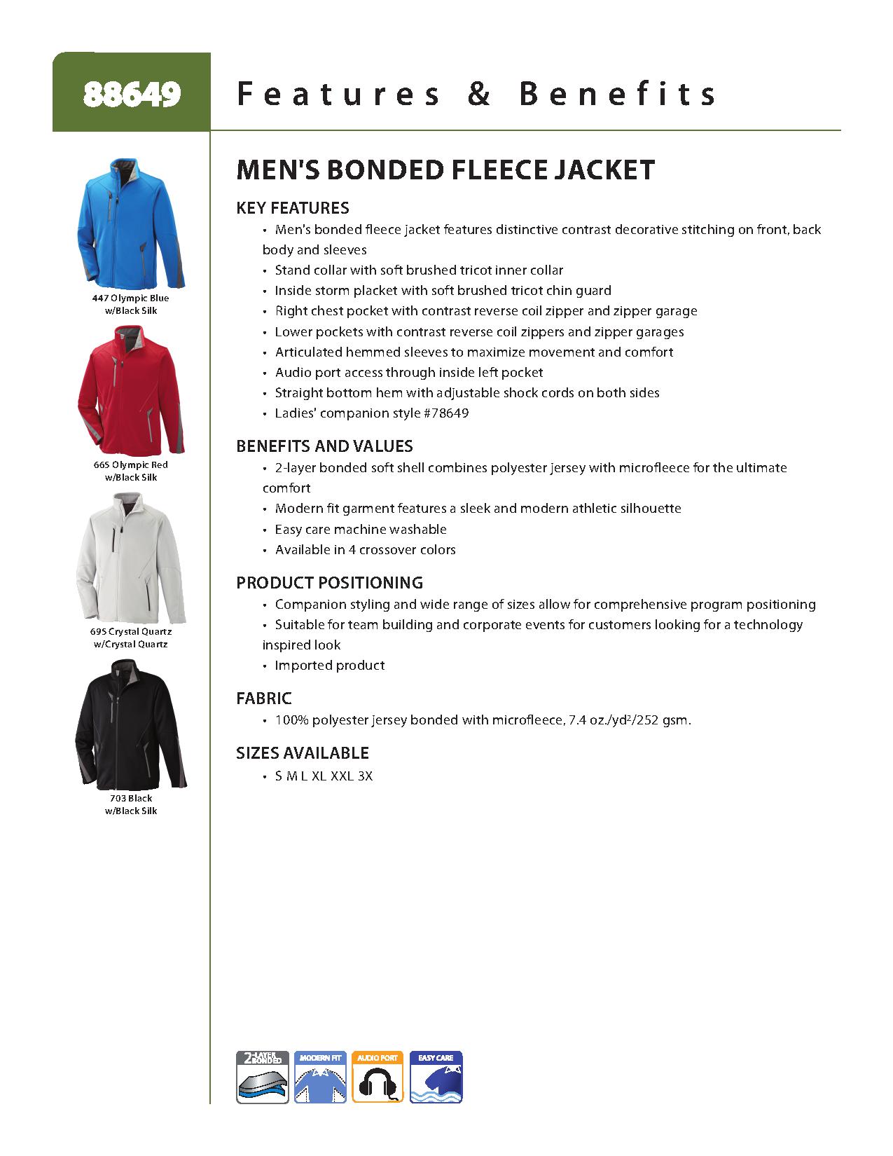 Ash City Bonded Fleece 88649 - Escape Men's Bonded Fleece Jacket