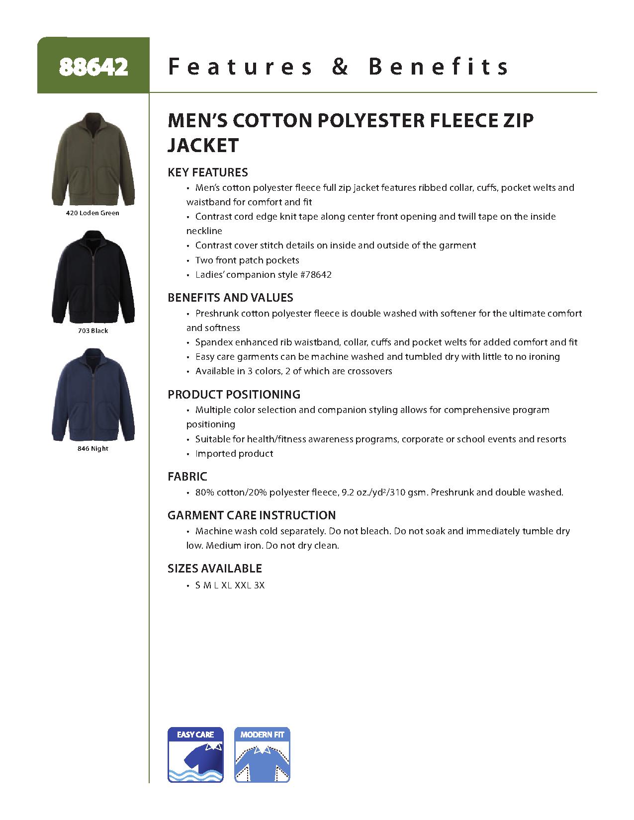 Ash City Cotton/Poly Fleece 88642 - Men's Cotton Polyester Fleece Zip Jacket