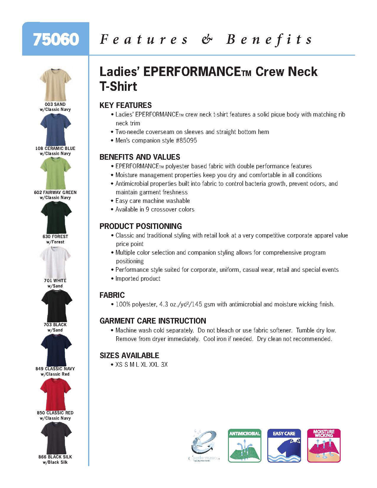 Ash City Eperformance 75060 - Ladies' Eperformance Crew Neck T-Shirt