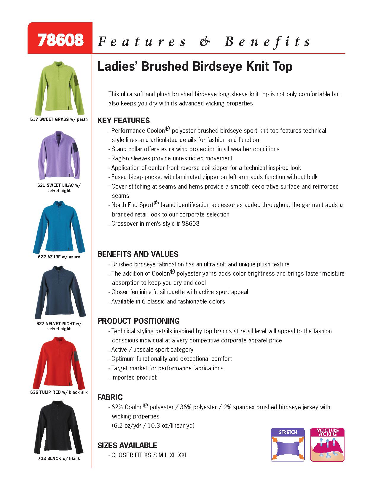 Ash City Jersey 78608 - Ladies' Brushed Bridseye Mock Neck