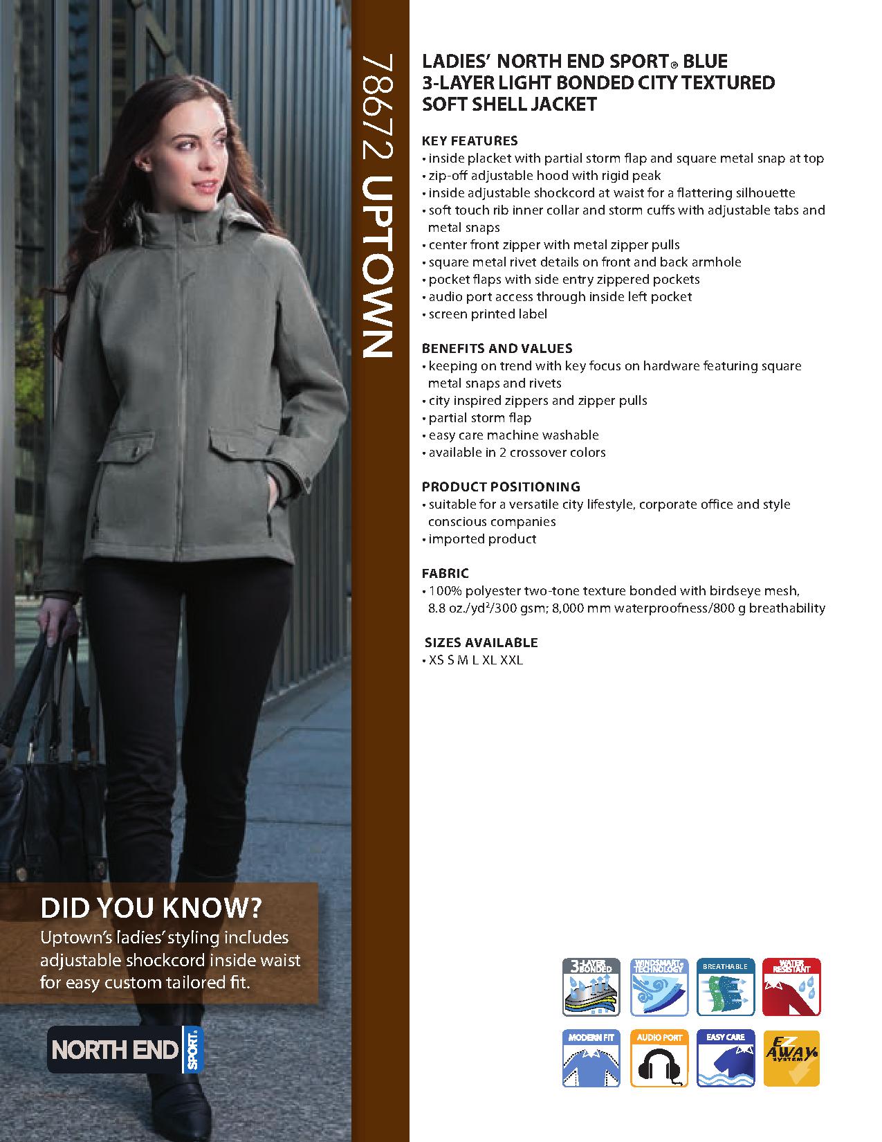 Ash City Light Bonded Jackets 78672 - Uptown Ladies' 3-Layer Light Bonded City Textured Soft Shell Jacket