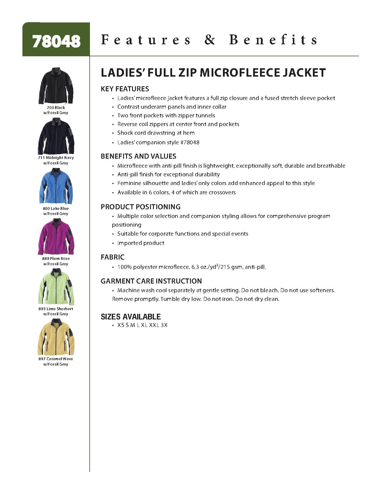 Ash City Microfleece 78048 - Ladies' Full-Zip Microfleece Jacket
