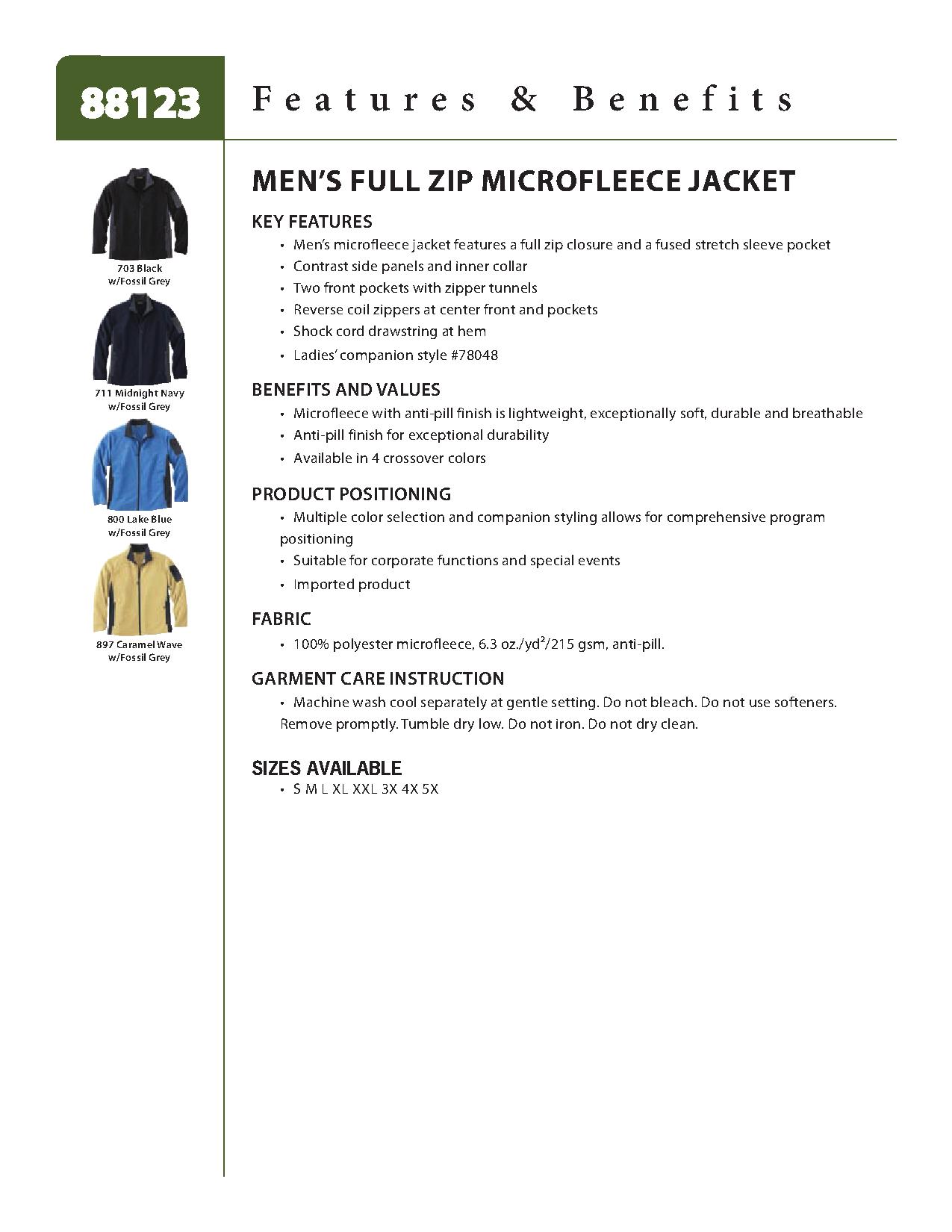 Ash City Microfleece 88123 - Men's Full-Zip Microfleece Jacket