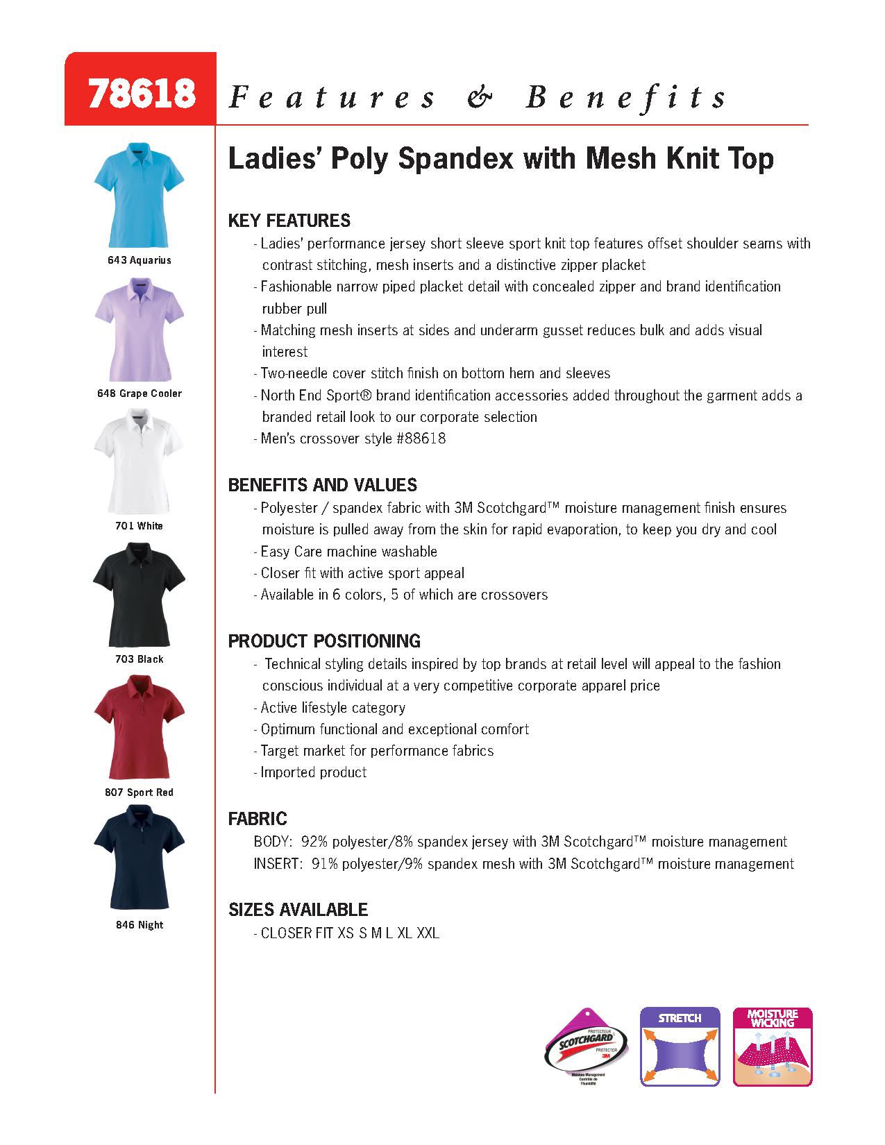 Ash City Performance 78618 - Ladies' Poly Spandex Polo With Mesh