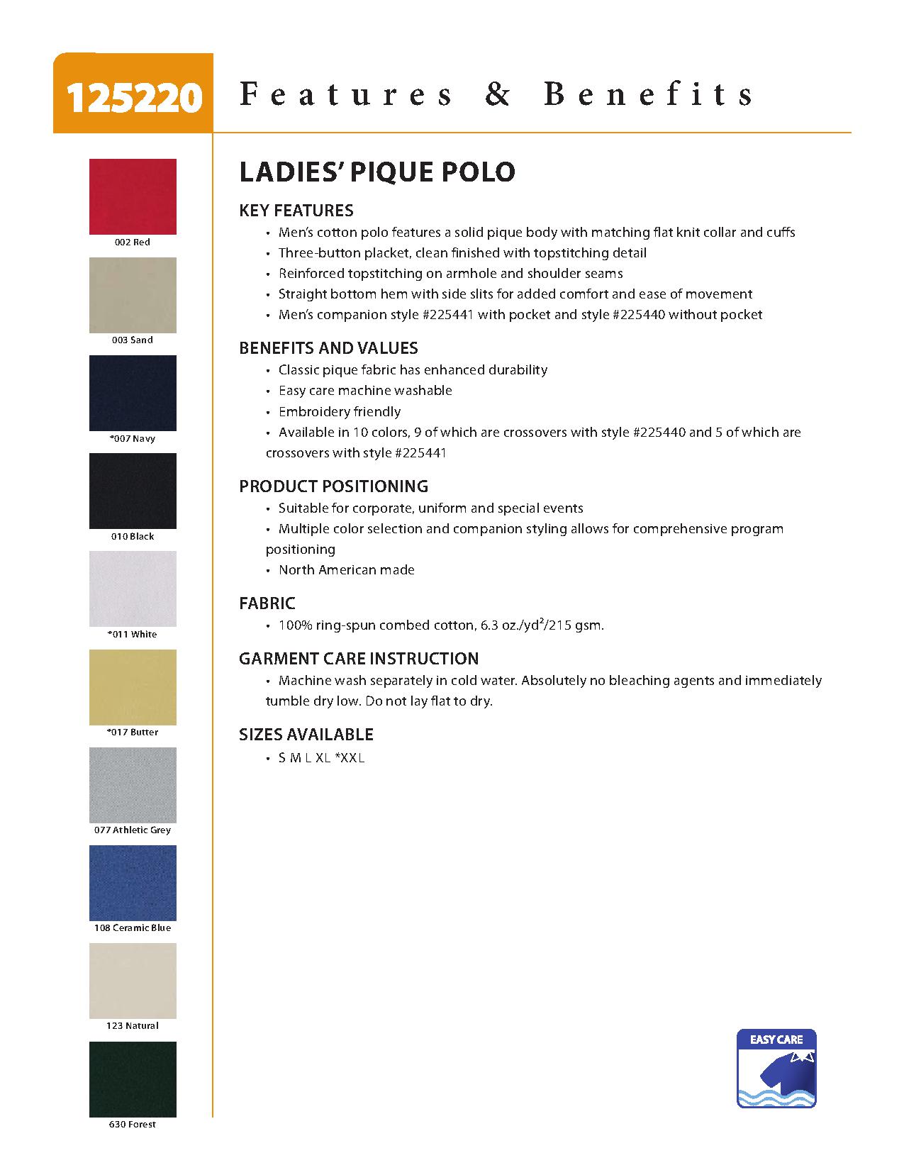 Ash City Pique 125220 - Ladies' Pique Polo