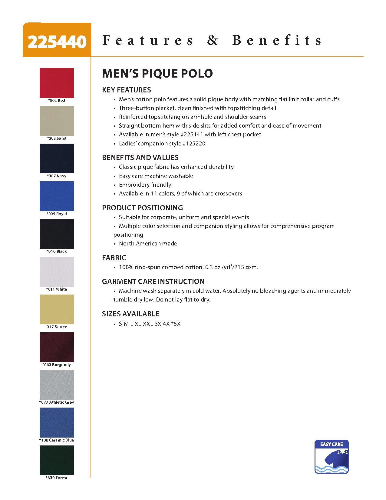 Ash City Pique 225440 - Men's Pique Polo