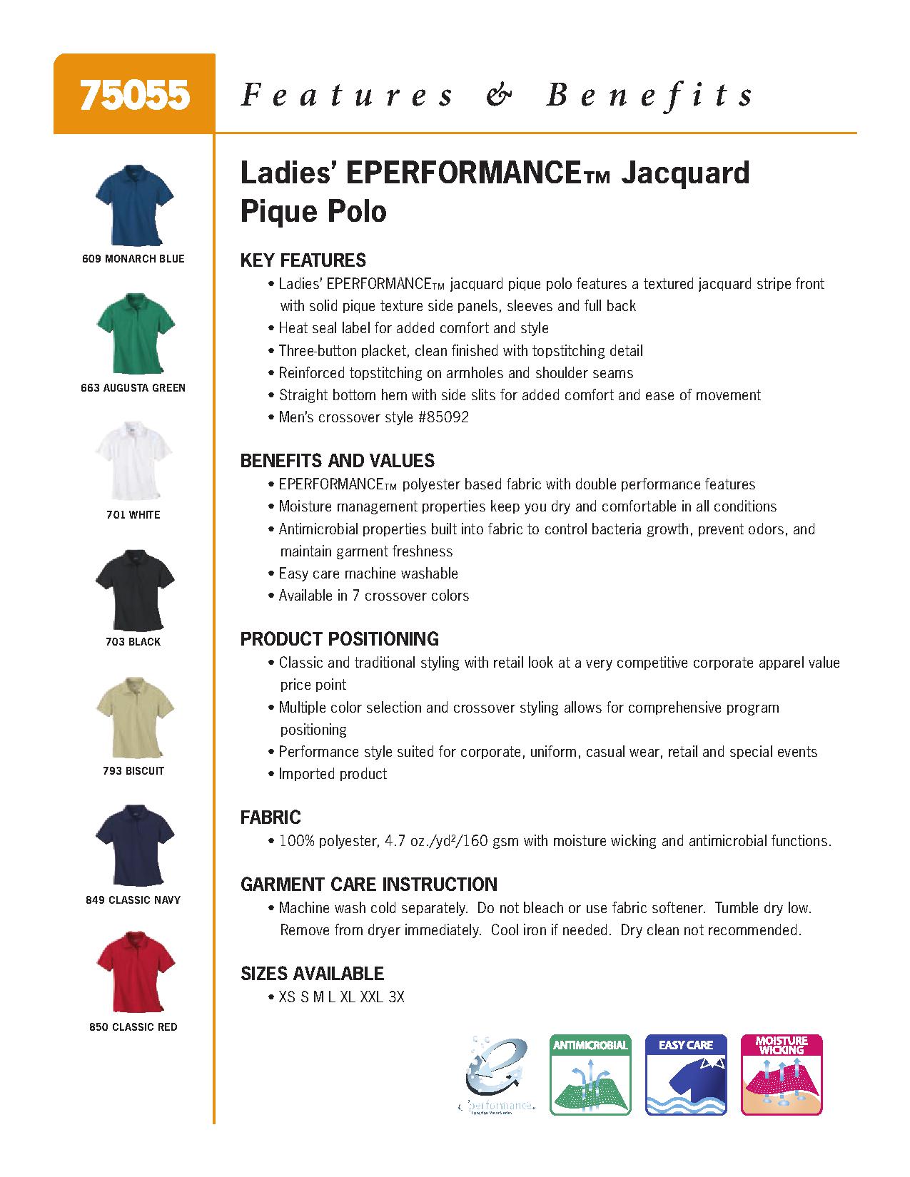 Ash City Textured 75055 - Ladies' Eperformance Jacquard Pique Polo
