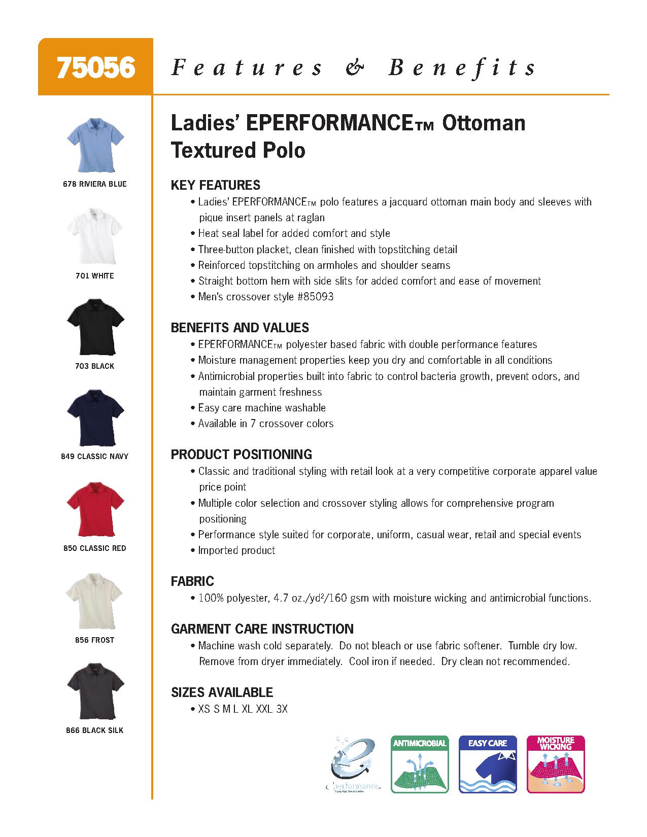 Ash City Textured 75056 - Ladies' Eperformance Ottoman Textured Polo
