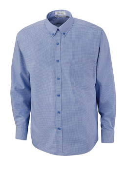Ash City Wrinkle Resistant 87040 - Echelon Men's Wrinkle Resist Cotton Blend Houndstooth Taped Shirt