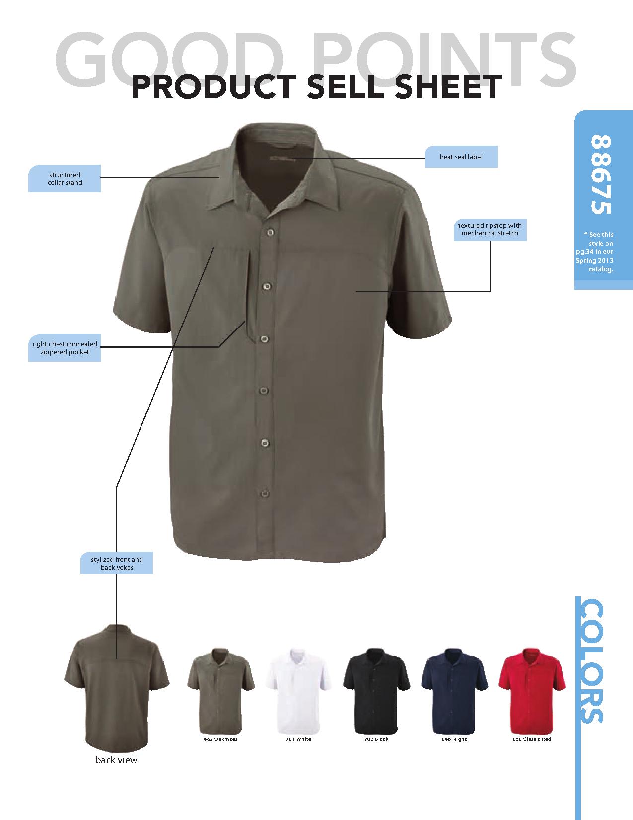 Ash City e.c.o Wovens 88675 - Charge Men's Recycled Polyester Performance Short Sleeve Shirt