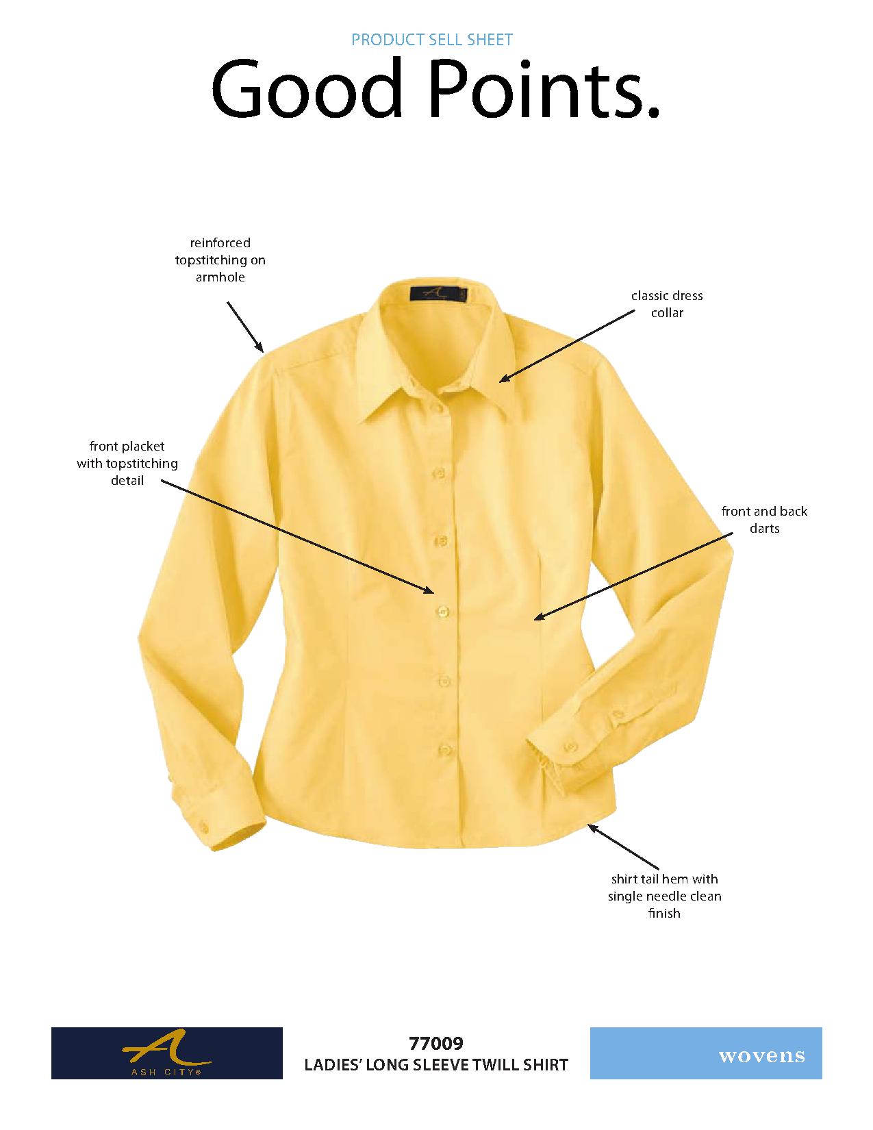 Ash City Easy care 77009 - Ladies' Long Sleeve Twill Shirt
