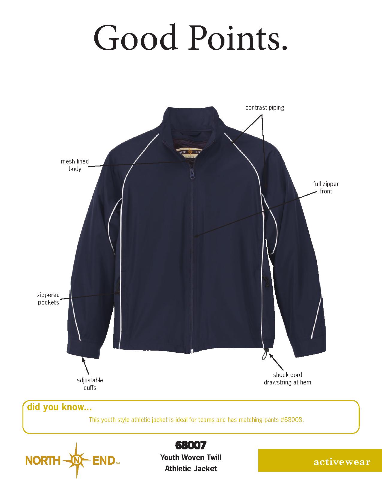 Ash City Lifestyle Athletic Separates 68007 - Youth Woven Twill Athletic Jacket