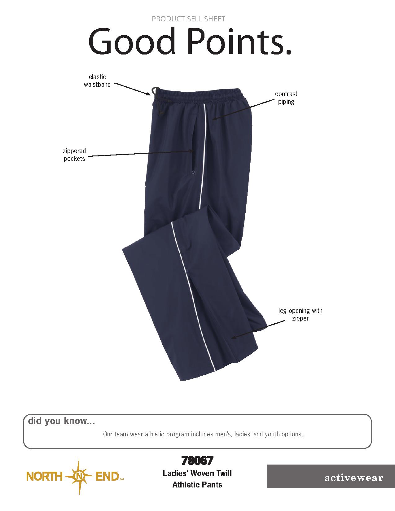 Ash City Lifestyle Athletic Separates 78067 - Ladies' Woven Twill Athletic Pants