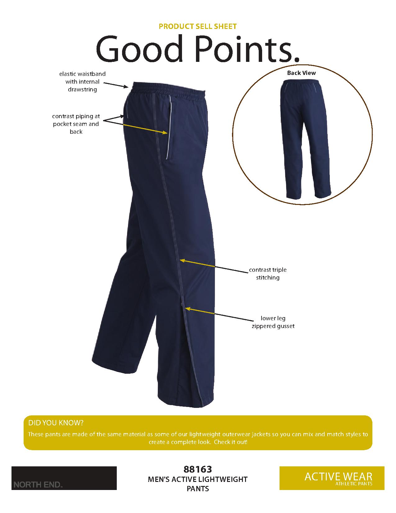 Ash City Lifestyle Athletic Separates 88163 - Men's Active Lightweight Pants