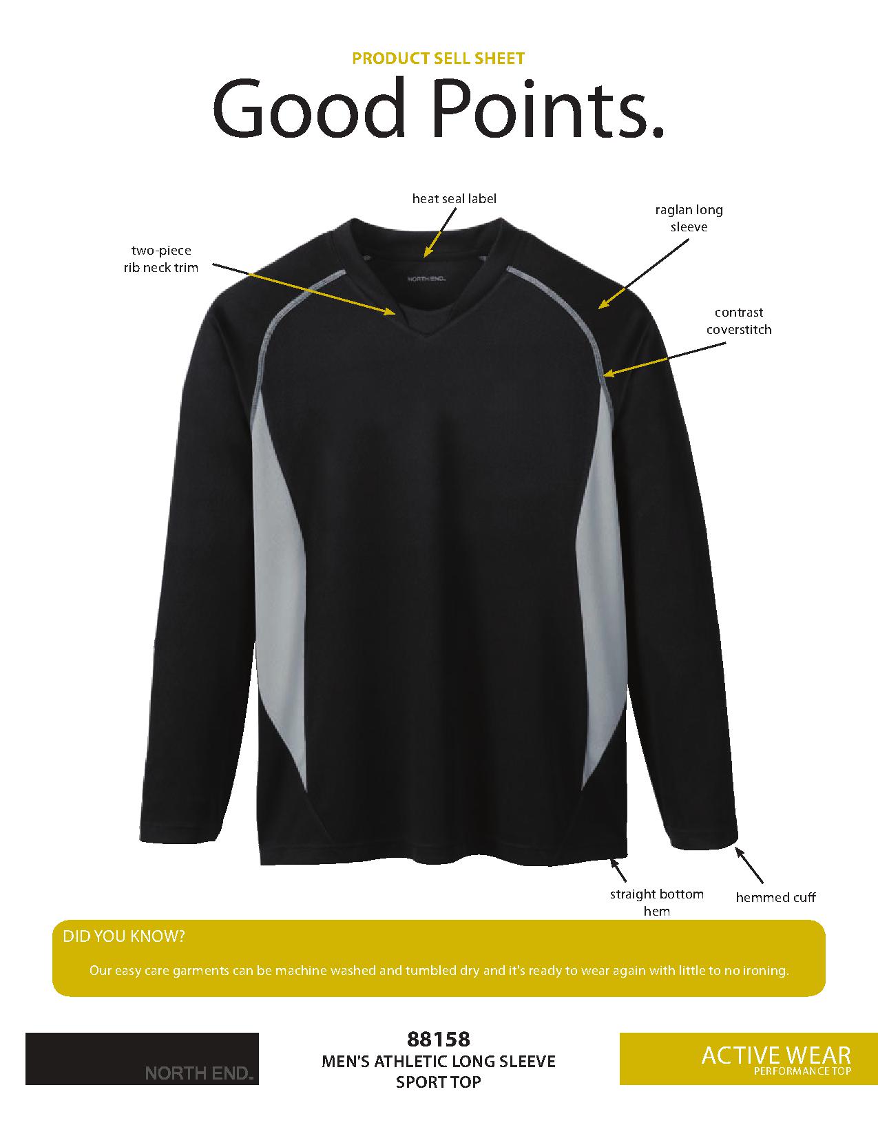 Ash City Lifestyle Performance Tops 88158 - Men's Athletic Long Sleeve Sport Top
