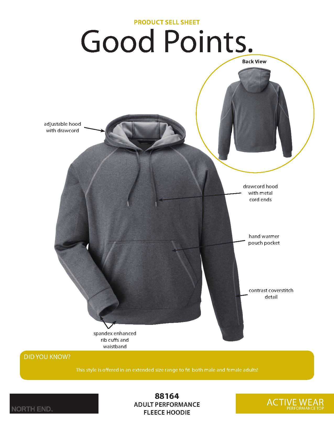 Ash City Lifestyle Performance Tops 88164 - Pivot Adult Performance Fleece Hoodie