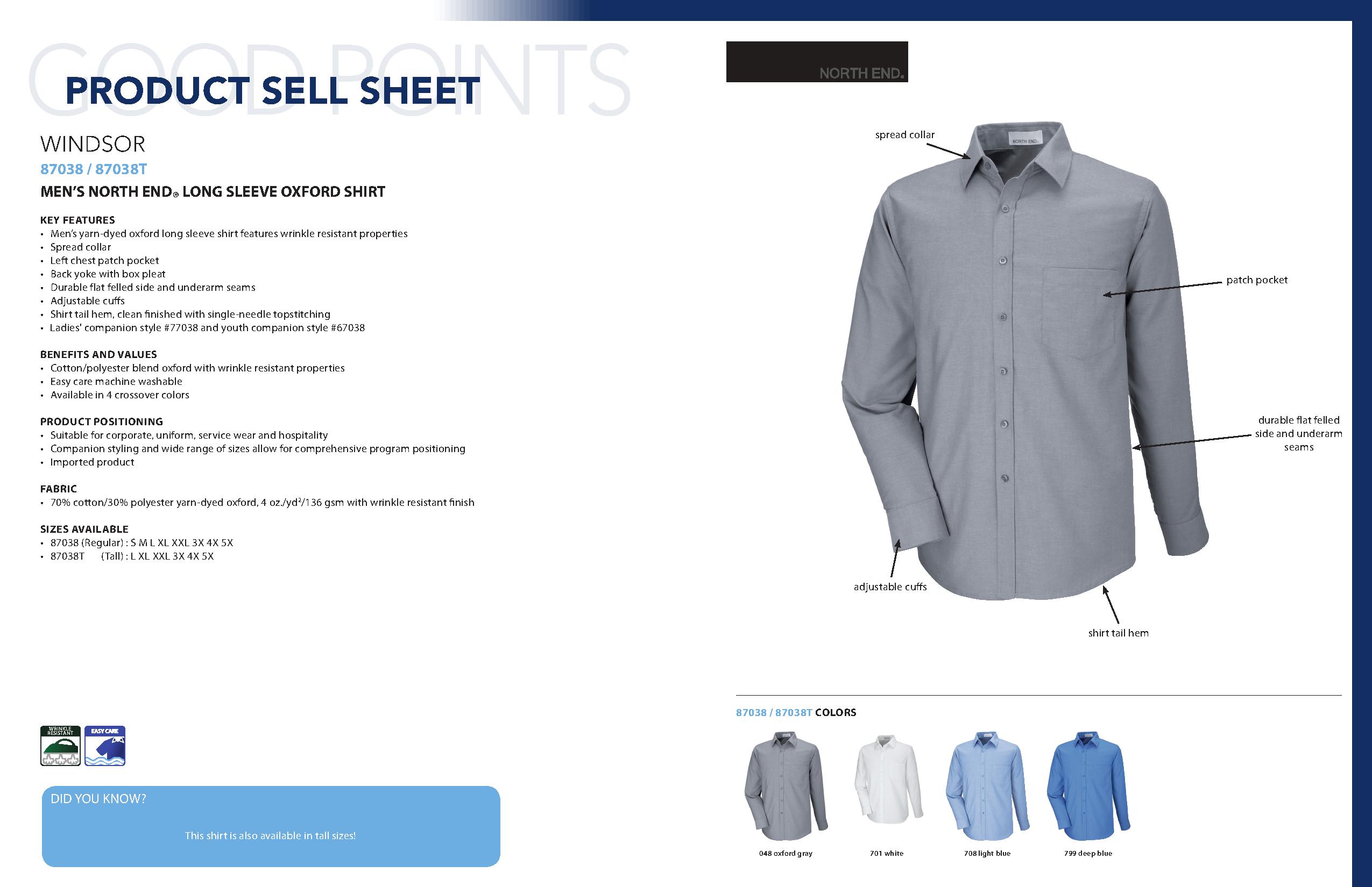 Ash City Performance 87038 - Windsor Men's Long Sleeve Oxford Shirt