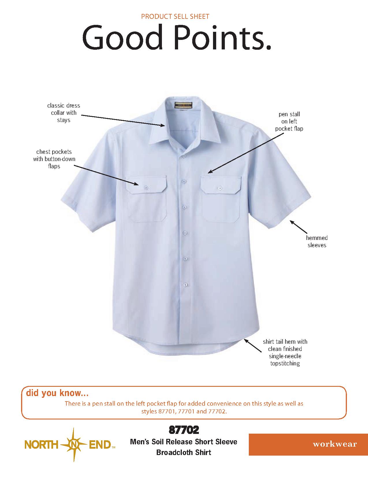Ash City Service 87702 - Men's Soil Release Short Sleeve Broadcloth Shirt