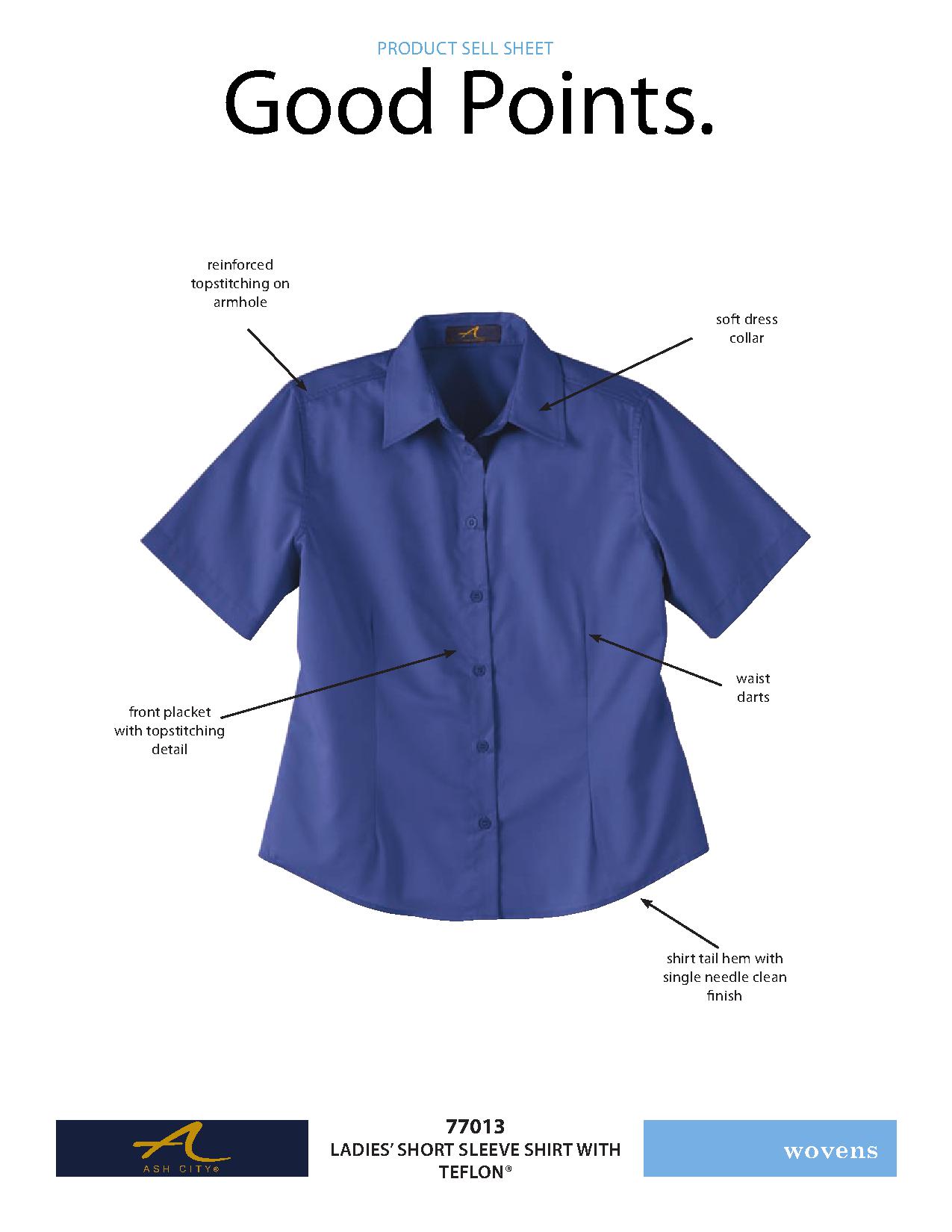 Ash City Twill 77013 - Ladies' Short Sleeve Shirt With Teflon