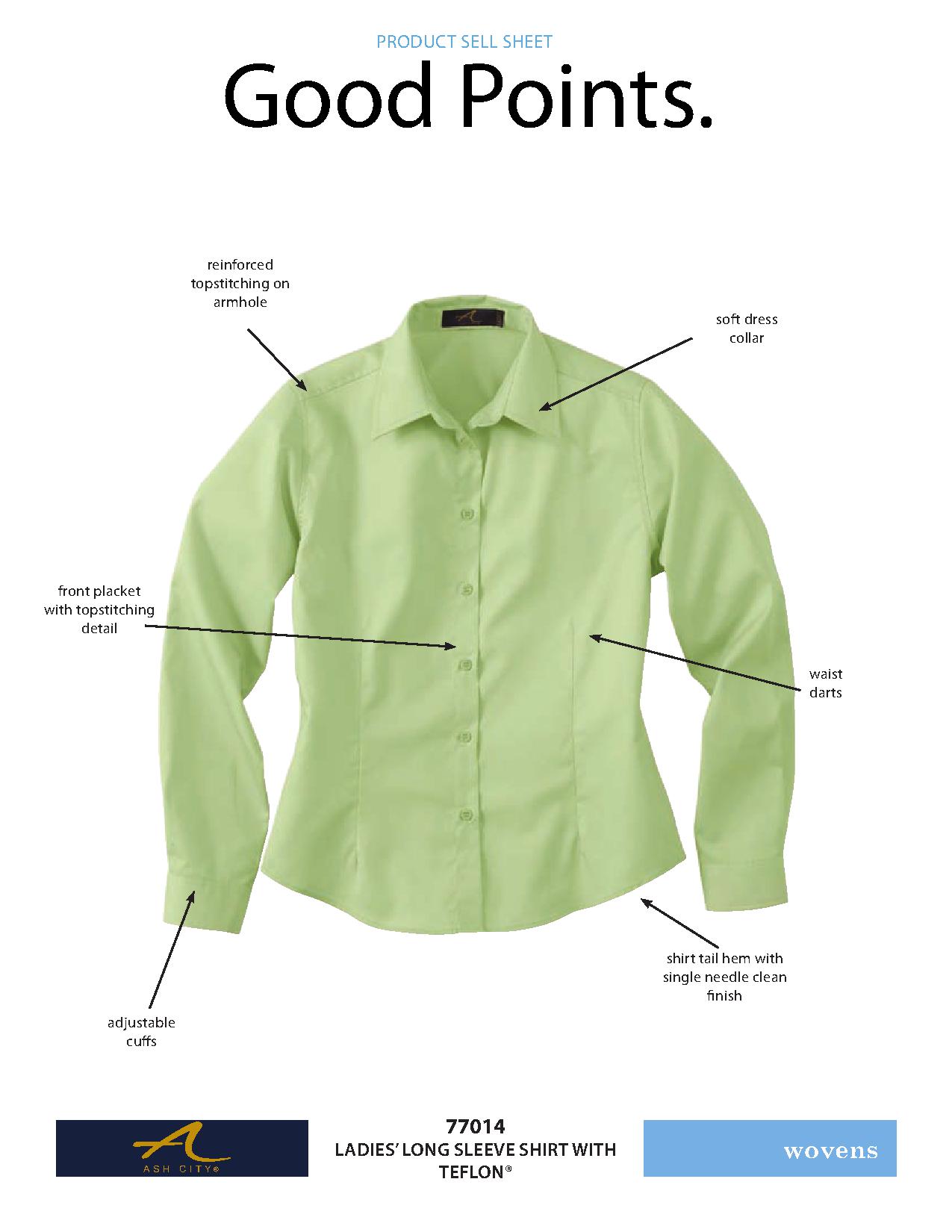 Ash City Twill 77014 - Ladies' Long Sleeve Shirt With Teflon