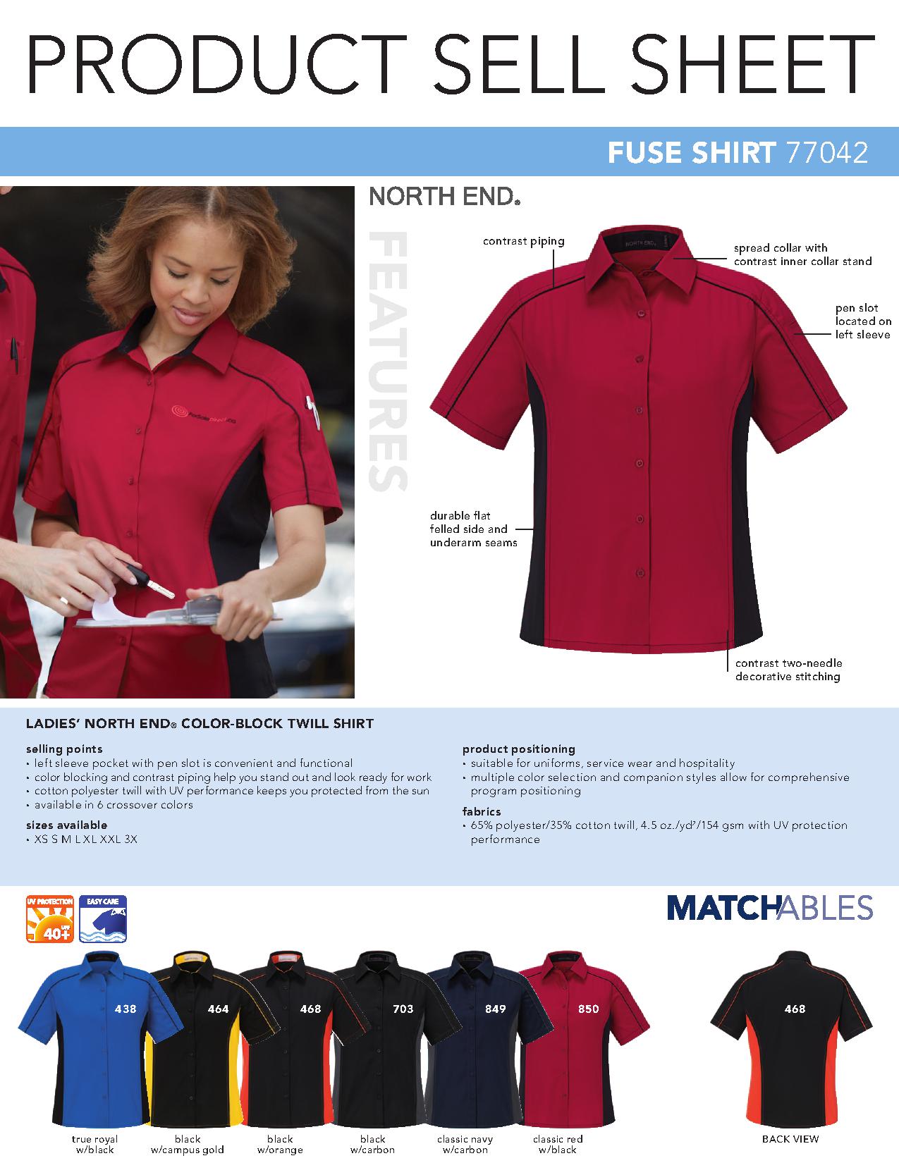 Ash City Twill 77042 - Fuse Ladies' Color-Block Twill Shirt