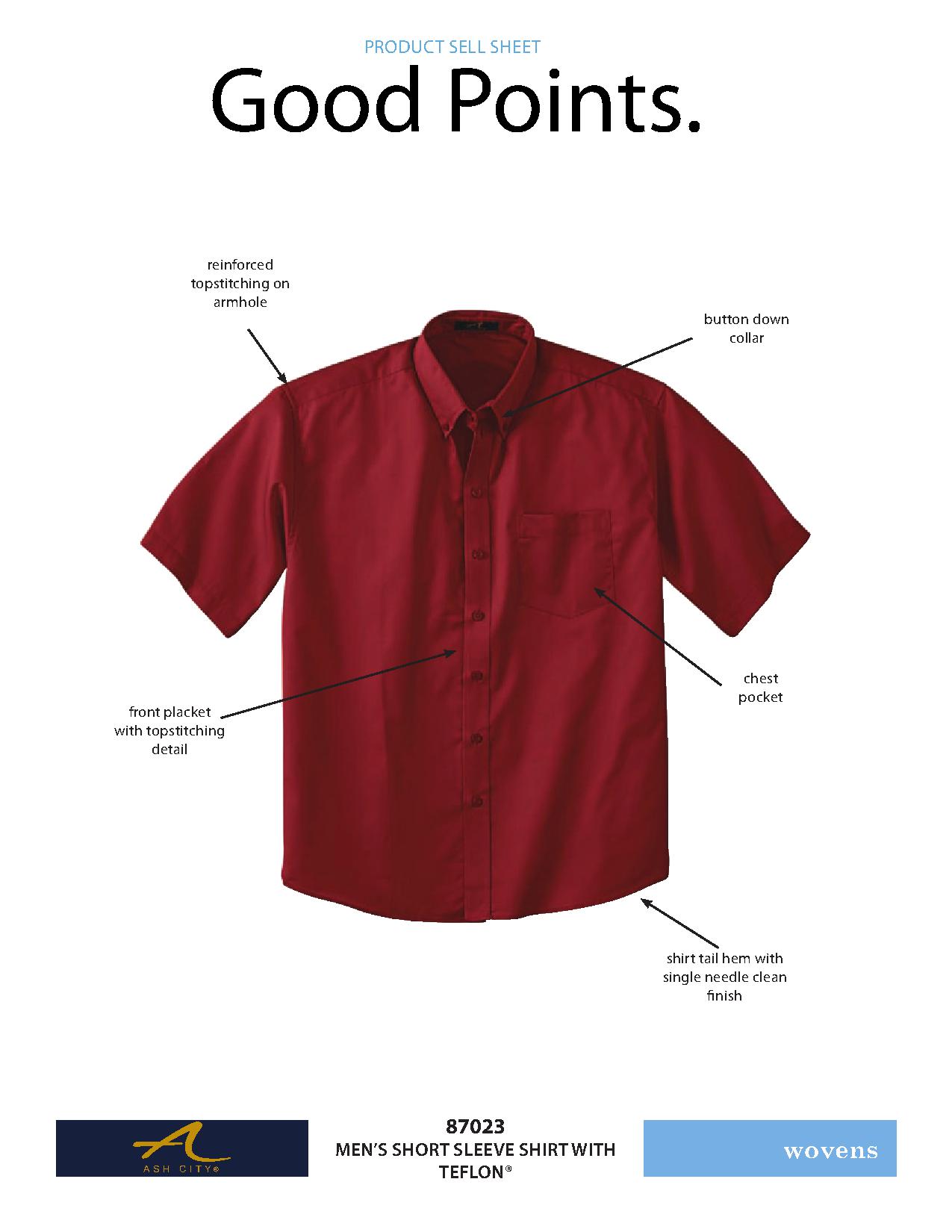 Ash City Twill 87023 - Men's Short Sleeve Shirt With Teflon