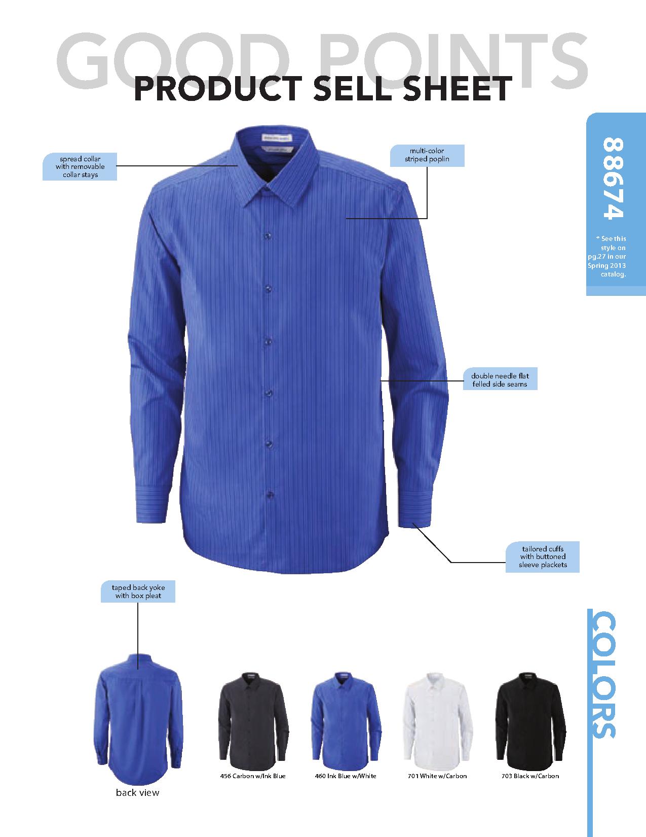 Ash City Wrinkle Free 88674 - Boardwalk Men's Wrinkle Free 2-Ply 80's Cotton Stripe Stripe Taped Shirt