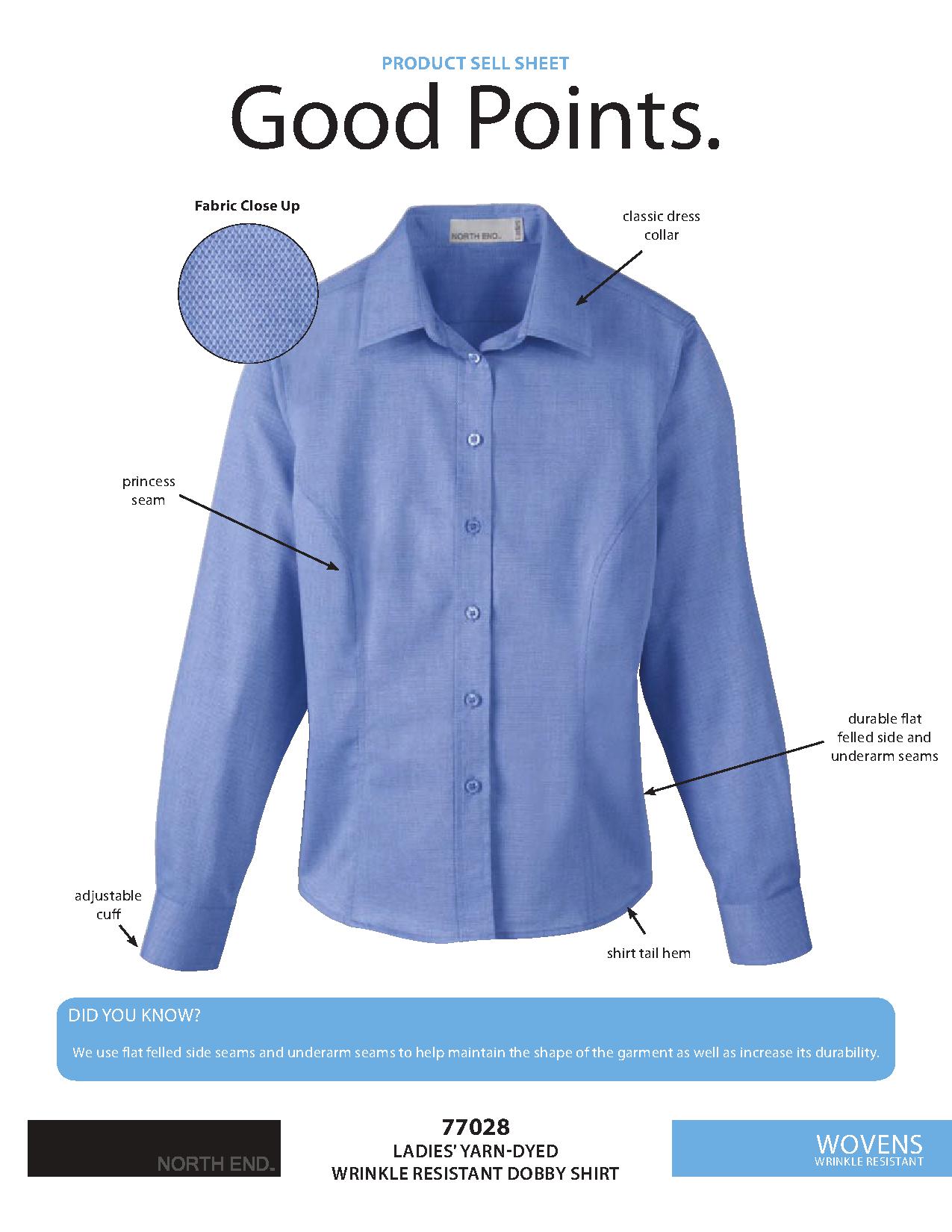 Ash City Wrinkle Resistant 77028 - Ladies' Yarn-Dyed Wrinkle Resistant Dobby Shirt