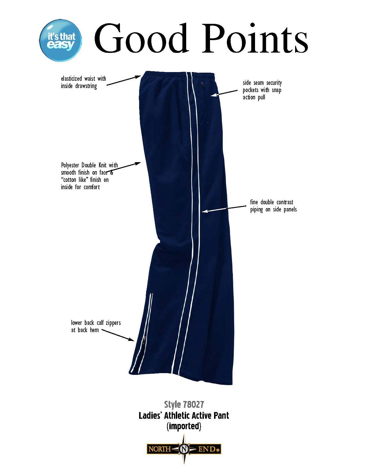 Ash City Lifestyle Athletic Separates 78027 - Ladies' Athletic Active Pant