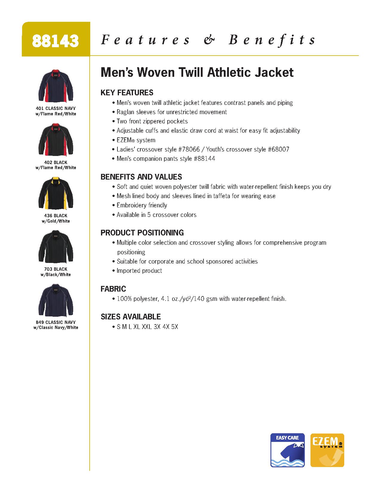 Ash City Lifestyle Athletic Separates 88143 - Men's Woven Twill Athletic Jacket