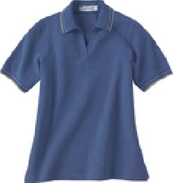 Ash City Pique 75010 - Ladies' Pique Polo With Textured Stripe Trim