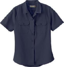 Ash City Uniform Shirts 77702 - Ladies' Soil Release Short Sleeve Broadcloth Shirt