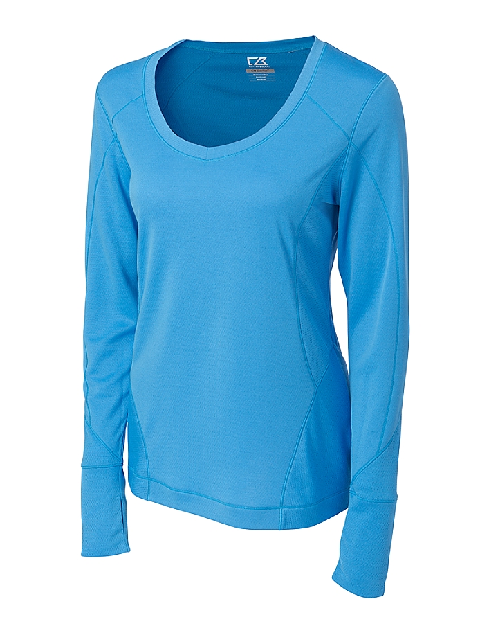 CUTTER & BUCK LCK02464 - Ladies' CB DryTec L/S Mogul V-neck