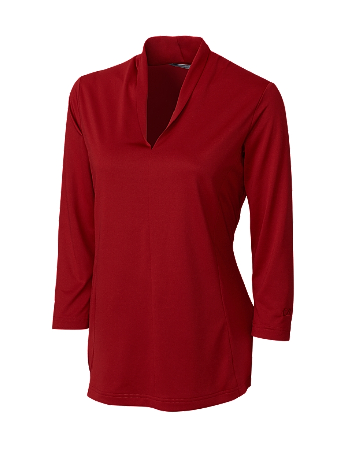 CUTTER & BUCK LCK02510 - Ladies' CB DryTec Three Quarters Sleeve Kavanagh V-neck