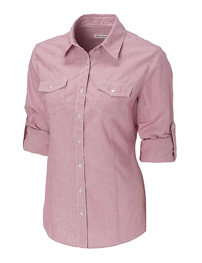 CUTTER & BUCK LCW04130 - Ladies' Georgetown Stripe Rolled Sleeve