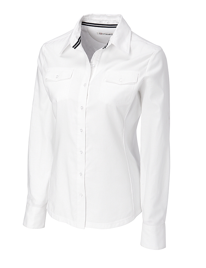 CUTTER & BUCK LCW04131 - Ladies' L/S Blakely Hybrid Woven