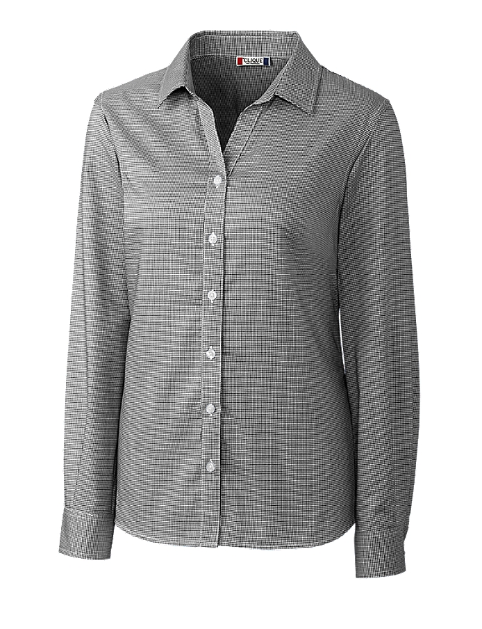 Clique LQW00011-Ladies L/S Granna Stain Resistant Houndstooth