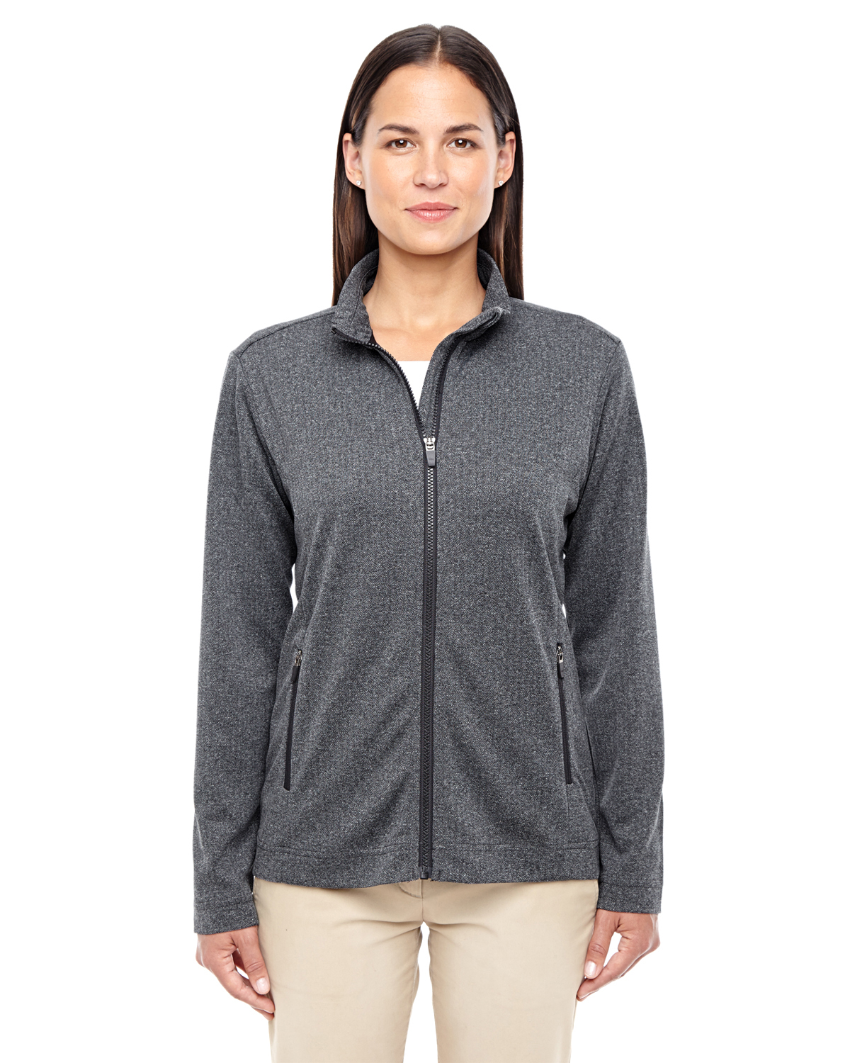 Devon Jones D885W - Ladies Fairfield Herringbone Full Zip Jacket