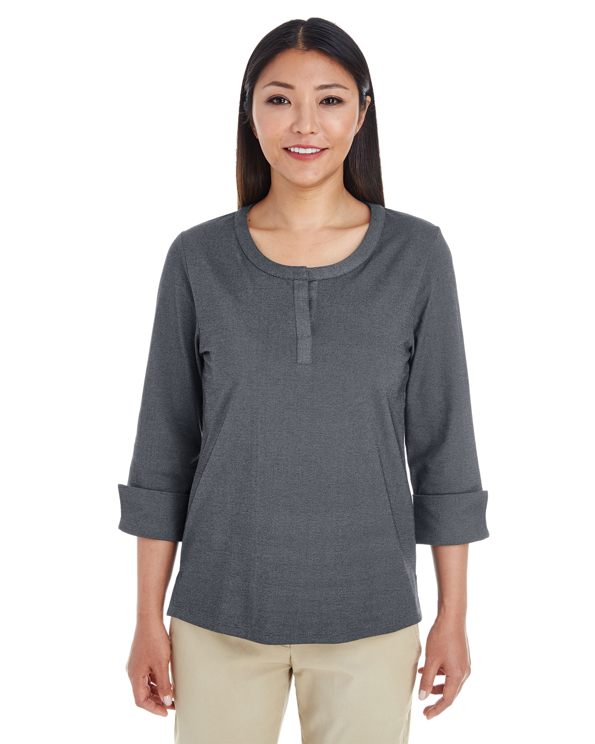 Devon & Jones DG230W - Ladies' Central Cotton Blend Melange Knit Top